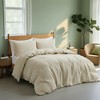 Peace Nest Linen Cotton Blend Duvet Cover Set, Durable, Breathable & Moisture-Wicking, 3 Piece Bedding Set with Pillow Shams - 4 of 4