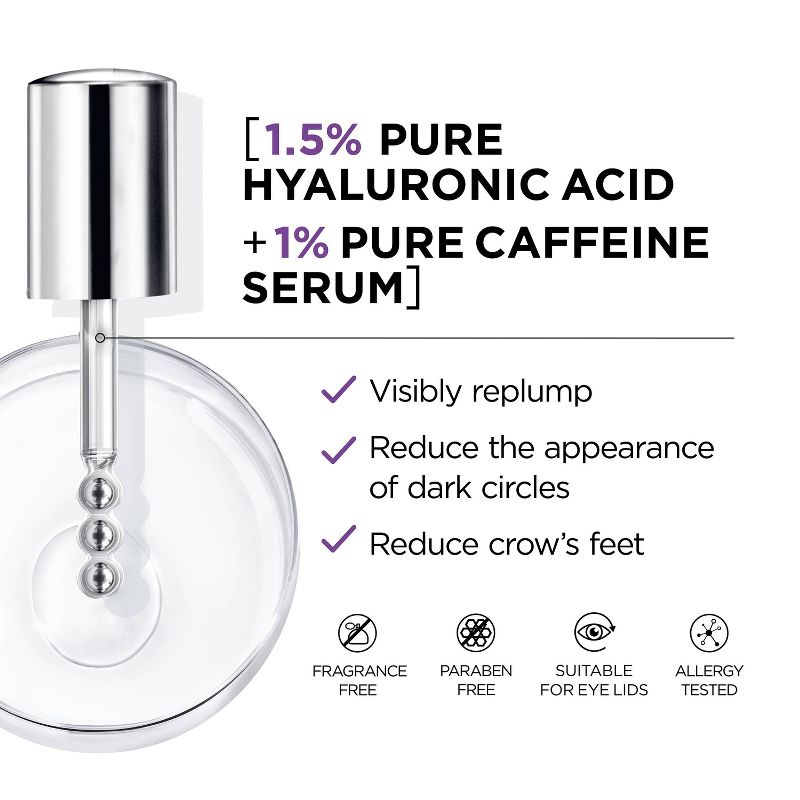 L&#39;Oreal Paris Revitalift Derm Intensives Hyaluronic Acid and Caffeine Eye Serum - 0.67 fl oz, 4 of 21