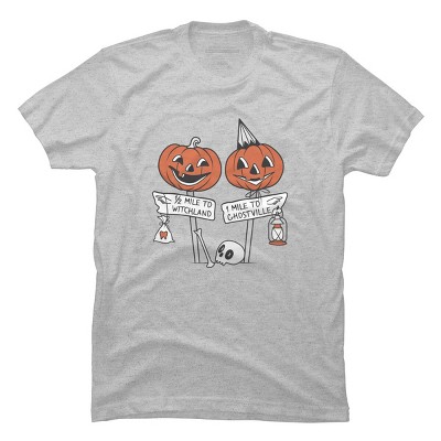 Men's Design By Humans Halloween Pathways By runcatrun T-Shirt