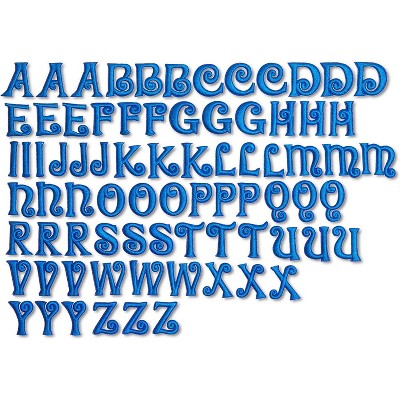 Bright Creations 78-Pack Blue Iron On Patches, Alphabet Letter Patches for DIY Crafts (1 x 1 Inch)