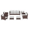 Sonkuki 7 Pieces Outdoor Furniture Set with Side Table, Patio Chair with Washable Cushion - 2 of 4