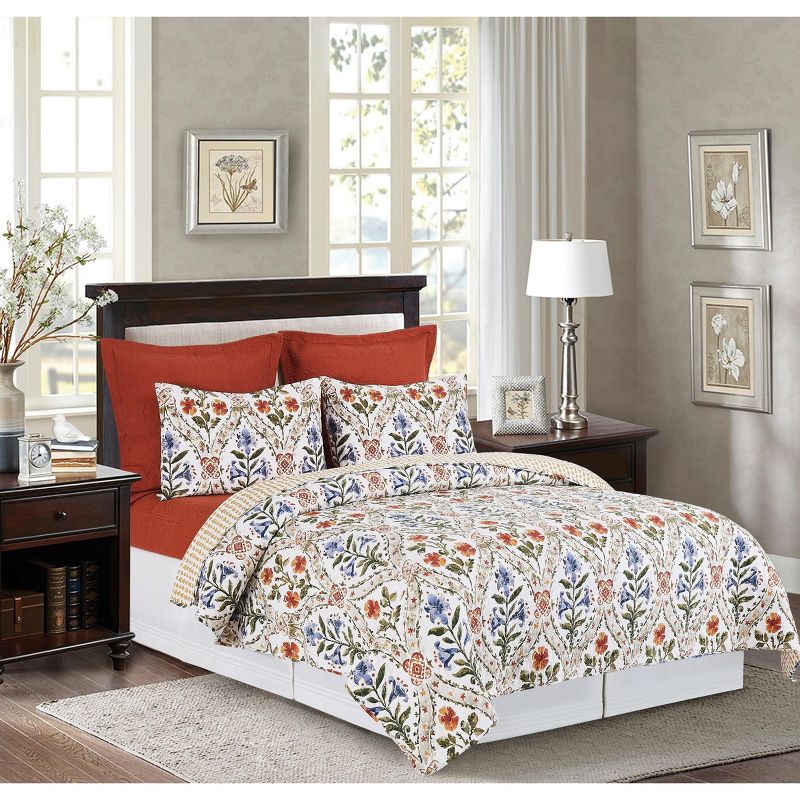 C&F Home Isabelle Spring Floral Cotton Quilt Set  - Reversible and Machine Washable, 3 of 10