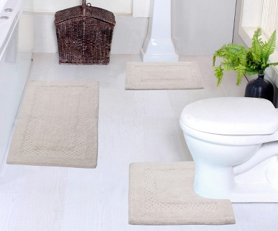 Classy Bathmat Collection Cotton Tufted Set of 3 Bath Rug Set - Home Weavers