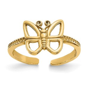 Black Bow Jewelry Butterfly Toe Ring in 14 Karat Yellow Gold - 1 of 4