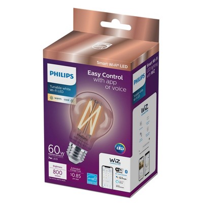 Philips Clear Glass Smart Wi-Fi LED Dimmable Edison Bulb