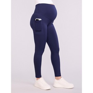 Women's Over the Belly Side Pocket Active Maternity Leggings | Motherhood Maternity - 1 of 4