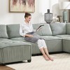U-Shaped Sectional Sofas with Reversible Chaise, Luxurious Corduroy Upholstery, Deep Seat Comfort & Durable Support Perfect for Living Room - 3 of 4