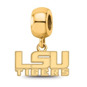 Black Bow Jewelry 14k Yellow Gold Plated Sterling Silver Louisiana State Fighting Tigers NCAA Bead Charm - 1 of 4