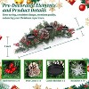 30" Christmas Table Centerpiece with 3 Candle Holders, Red Berries, Pine Cones and Steel Base Included - 4 of 4