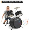 3 Piece Kids Drum Set, Kids Drum Kit for Beginner with Cymbal, Tom, Bass Drum, Drumsticks and Bass Pedal - 3 of 4