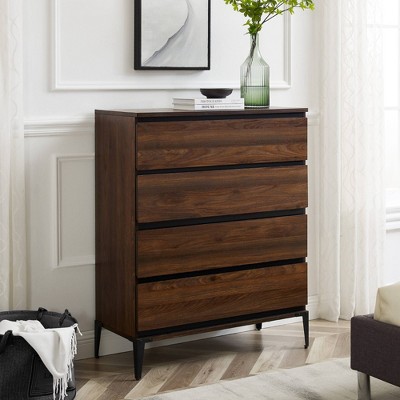 Stiva Classic Mid-Century Modern Vertical 4 Drawer Dresser Caramel -  Saracina Home