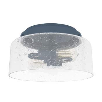 2-Light Hartland Seeded Glass Flush Mount Ceiling Light Fixture - Hunter Fan
