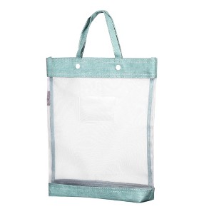 Unique Bargains Nylon Mesh Transparent Document Bag with Handle 13.4" x 11.6" - 1 of 4