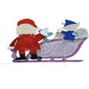 Rudolph the Red-Nosed Reindeer 42in Wide Rudolph Santa and Sleigh 2D PreLit Yard Art, Purple - 3 of 4