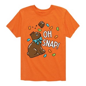 Boys' - Instant Message - Oh Snap Chocolate Bunny Short Sleeve Graphic T-Shirt - 1 of 4