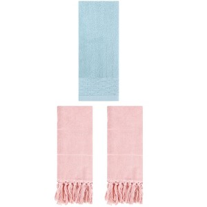 REGALWOVEN 3 Packs Solid Cotton Absorbent Soft Hand Towel for Bathroom 14" x 30" - 1 of 4