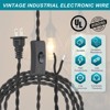 Unique Bargains Vintage Twisted Cloth Covered Lamp Wire with Switch Button and Plug - 3 of 4