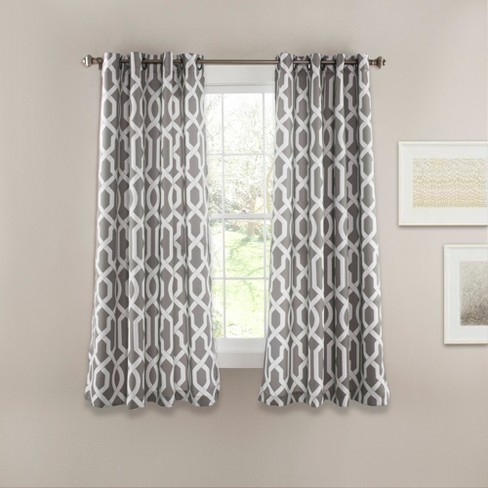 Edward Trellis Room Darkening Window Curtain Set Gray Lush Dcor