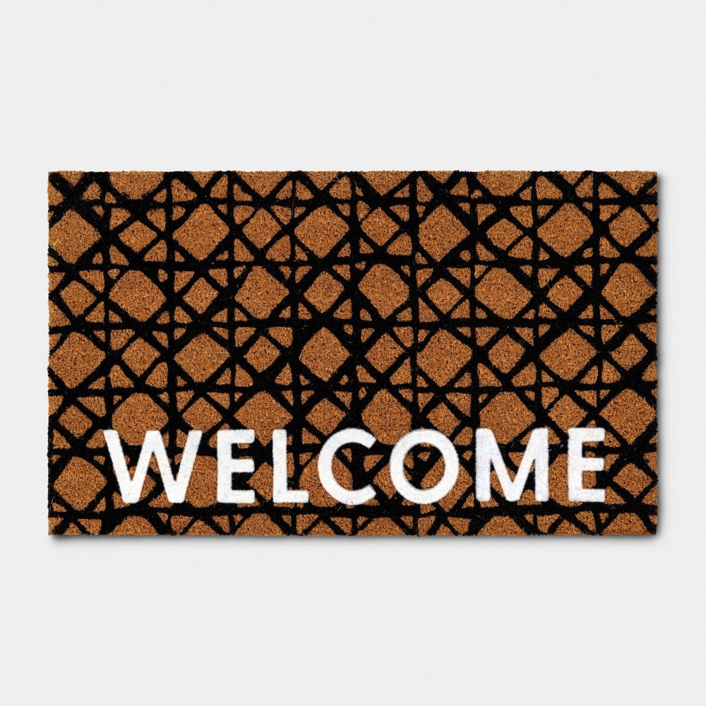 1'6"x2'6" Rectangle Outdoor Caning Flocked Outdoor Doormat Black - Threshold™