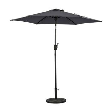 7.5' x 7.5' Bistro Market Patio Umbrella Slate Gray - Island Umbrella