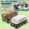 900 LBS Garden Cart with Removable Mesh Sides, Heavy Duty Steel Garden Wagon with Adjustable Handles & 10 in Pneumatic Tires for Lawn Camping Farm - 4 of 4