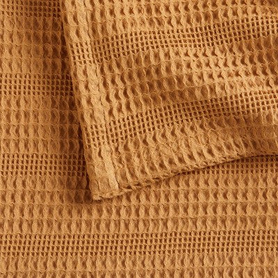 Copper Full Cotton Waffle Knit Reversible Bed Blanket