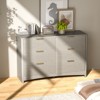 6-drawer dressing table, rounded drawer slot wooden box, dressing table TV stand, and storage rack for bedroom and hallway, gray - 3 of 4