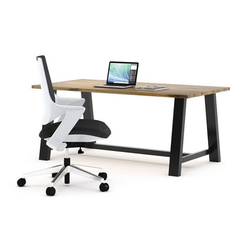 Mia Office Desk With Chair Natural Wood White Olio Designs Target