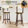 Tangkula 30.5" Bar Height Chairs Set of 2 Swivel High Barstool w/ Padded Seat & Backrest - 4 of 4