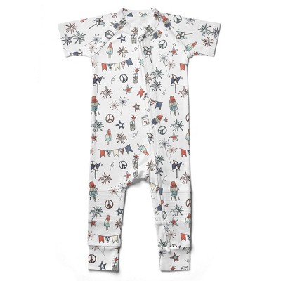 Image of goumikids baby viscose from bamboo + organic cotton S/S romper - Celebration 3-6m