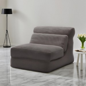 Okak Modern Convertible Single Sofa Floor Lounge Chair with Back,Upholstered Sleeper Accent Chair for Living Room,Relaxation Areas - 1 of 4