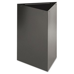 Safco Trifecta Receptacle 26" High Base Triangular 15gal Black 9550BL - 1 of 3