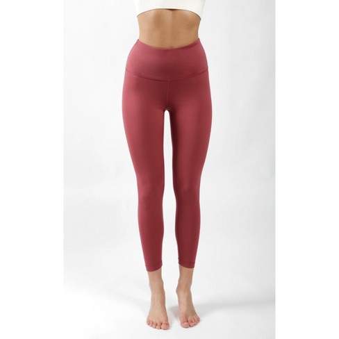 90 DEGREE by REFLEX Women's High Waist Leggings with Side Pockets, Rouge  Blush