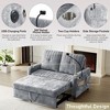 Modern Loveseat Pull-Out Sofa Bed, Convertible Sleeper Corner Couch With Adjustable Backrest - 3 of 4
