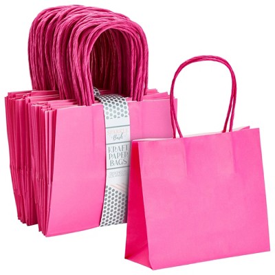 Blue Panda 20 Pack Small Metallic Hot Pink Birthday Gift Bags For With White  Tissue Paper, 7.9 X 5.5 X 2.5 In : Target