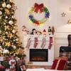 LuxenHome 2Ft Round Ornament Wreath Outdoor Holiday Decoration with Lights Multi-Color - 3 of 4