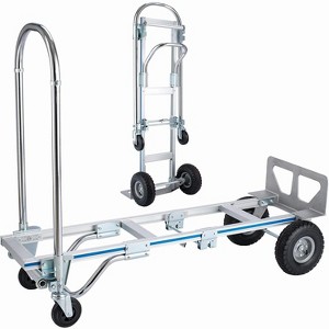 Convertible Hand Truck Dolly, Heavy Duty Folding Utility Cart, Pneumatic Tires for Warehouse, Aluminum - 1 of 4
