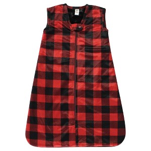 Hudson Baby Plush Faux Fur Sleeping Bag, Wearable Blanket, Buffalo Plaid - 1 of 2