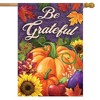 Be Grateful Fall House Flag Pumpkins Autumn Floral 28" x 40" Briarwood Lane - 2 of 4