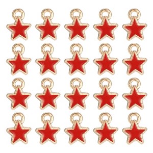 Unique Bargains Gold Plated Rust-proof DIY Keychain Crafting Star Charm Pendant 40 Pcs - 1 of 4