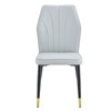 FONTOI 8PCS Dining Chairs with Patterned Backrest and Black Metal Legs for Dining Room, Gray, 18"*36.6"*17.5" - 4 of 4