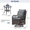 Acekool 3-Piece Swivel Rocker Set with Side Table & Thick Cushions – Multiple Color Options for Patio, Porch, or Poolside - 2 of 4