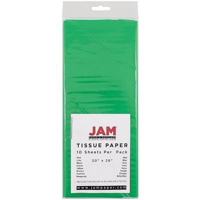 JAM Paper Gift Tissue Paper Green 10 Sheets/Pack 1152352