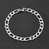 Crucible Men's Polished 8mm Figaro Chain Steel Bracelet - 8.25" - 3 of 4