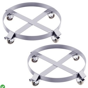 55 Gallon Drum Dolly 1,000 Pound Capacity Barrel Dolly w/Steel Frame 4 Swivel Casters Wheel 2 Pack/4 Pack - 1 of 4
