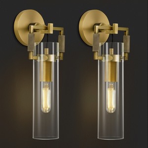 CityFurn 1-Light Wall Sconce with Clear Glass (Set of 2) - 1 of 4