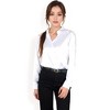 Anna-Kaci Women's Satin Button-Up Blouse with Collared Neck and Long Sleeves - 2 of 4