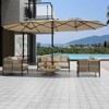 15Ft Rectangular Patio Umbrella with Base Large Patio Umbrella with Crank Handle, UV Resistant, Suitable for Outdoor Markets, Backyard, Poolside-Beige - 3 of 4