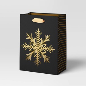 Christmas Modern Warmth Petite Gold Snowflake Black - Wondershop™ - 1 of 3