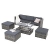 ELJGET 5 Piece Patio Furniture Set,  All-Weather PE Rattan Wicker Outdoor Sofa Set with Adjustable Chaise Lounge Frame & Lift-top Coffee Table - 4 of 4